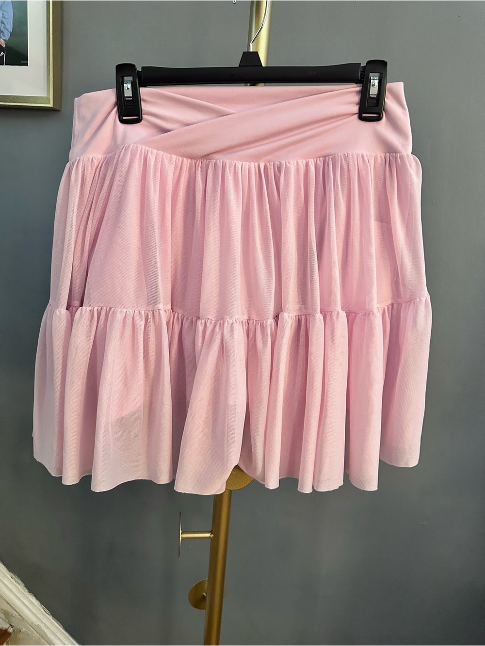 Blogilates Ballerina Skort XL Light Pink Tiered Mesh Balletcore